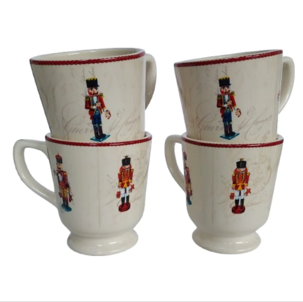 William Sonoma Nutcracker Mugs Holiday Christmas XMAS Set Of 4 Marc Lacaze
